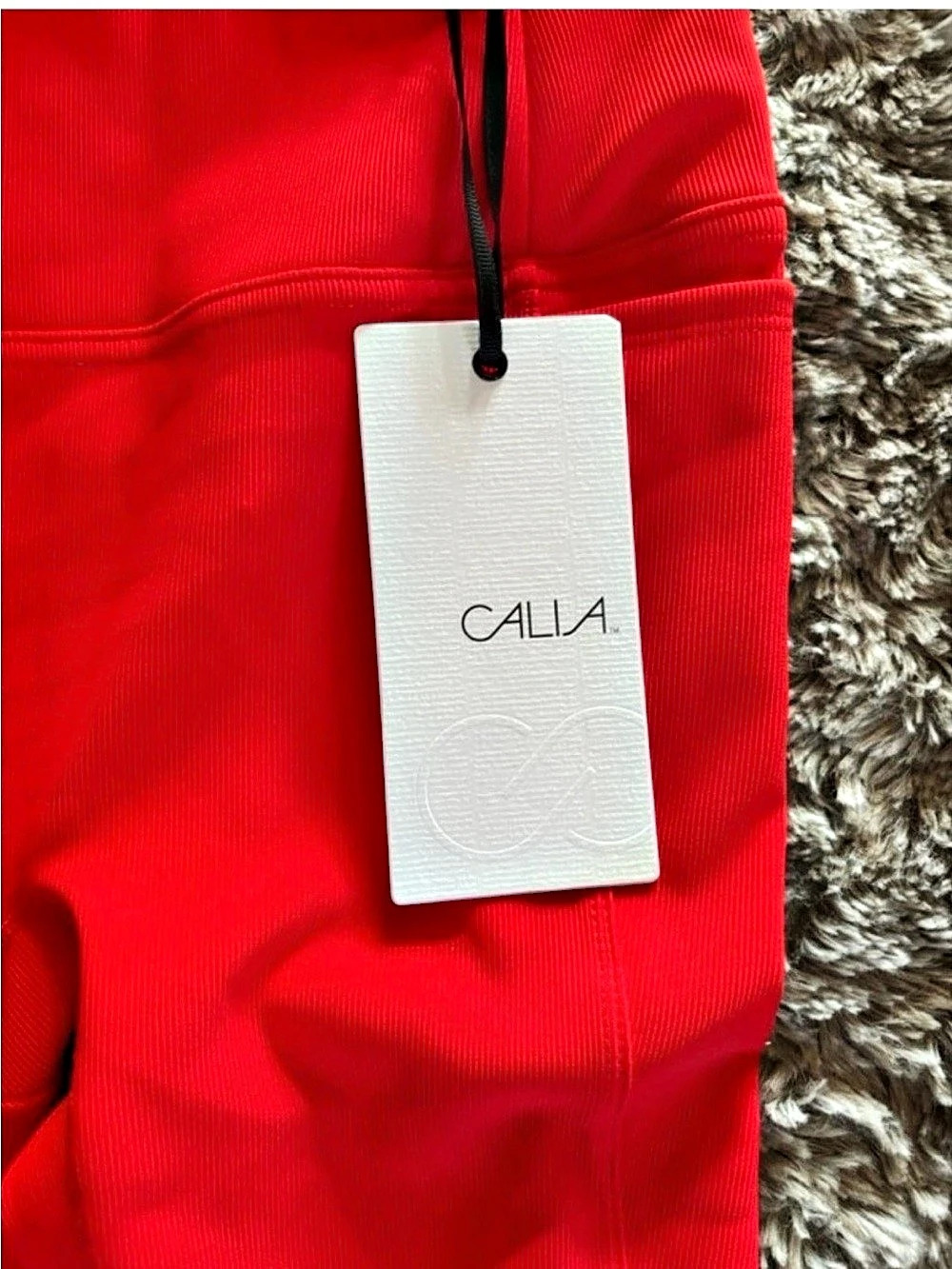 Calia Essential High Rise Rib Legging Red XS - Picture 2 of 3